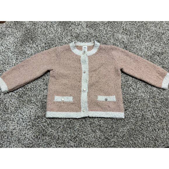 H&M BOUCLÉ-KNIT Cardigan, Dusty Pink, Size 18 Months - Picture 1 of 3